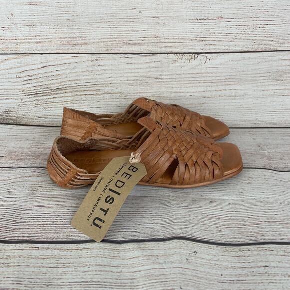 Bed Stu Lauren 2 Womens Sz 7 Huarache Sandals Tan DD Leather - Picture 4 of 11
